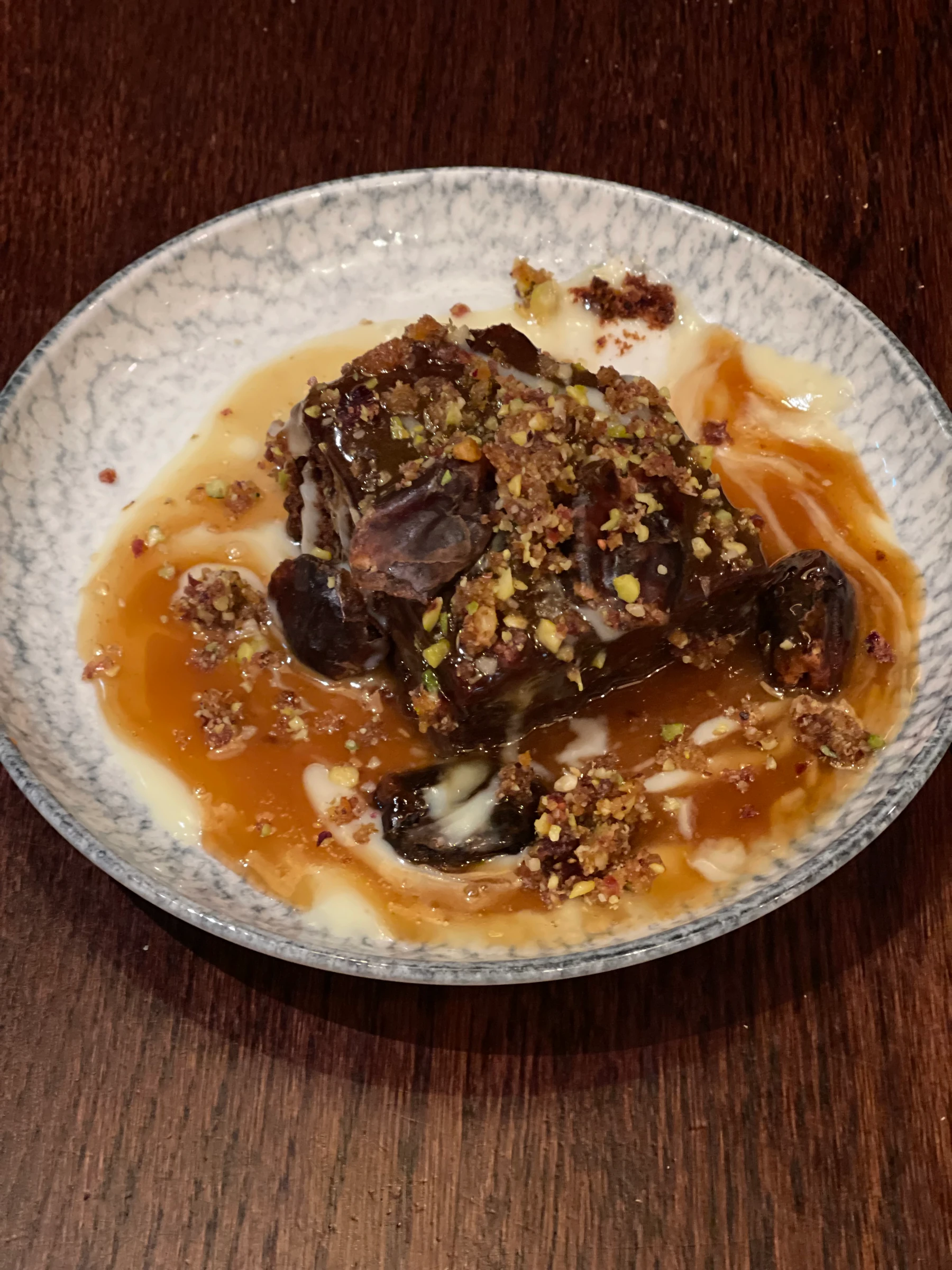 Sticky toffee pudding at Gallio Canary Wharf